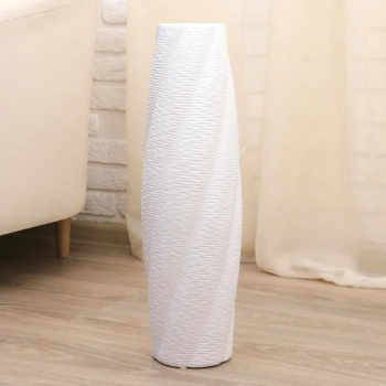 Ваза керамика напольная "Объёмные полосы" овал, 60 см, микс 2329014