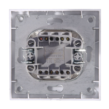 Выключатель Бриллиант СП 2кл. серебро 10А IP20 UNIVersal 7949650