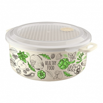 Контейнер д/прод. пластм. 2,0л круглый 188х232x107мм Бежевый арт43310630753 ("Бытпласт")*1/18