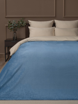 Плед 200*220см фланель жаккард r-ромбики голубой TF FNJ LTBL1 033/2022 NC Absolute *1