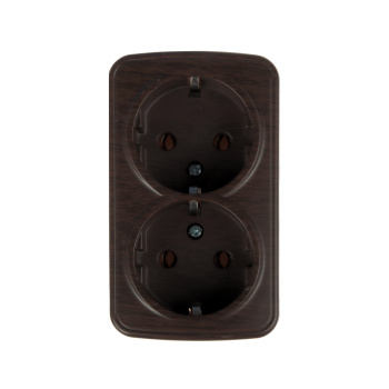 Розетка Дача ОП 2-мест. венге сз А16 Народная SQ1824-0030