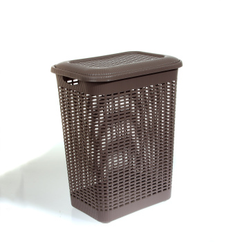 Корзина для белья пластм. 50л 420×310×560мм Коричневый арт.431293414 ("Бытпласт") *1/6