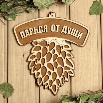 Табличка для бани 21.5×23.5 см "Парься от души, веник" 6634164
