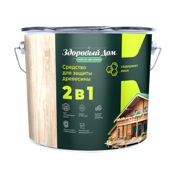 Защитно-декоративное покрытие 0.8 л для древесины Здоровый Дом 2 в 1, палисандр