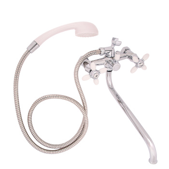 Смеситель для ванны Эверест В22-071А, длинный излив, двухвентильный