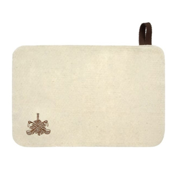 Коврик белый 49,5х33 см, с вышитым логотипом "Банные Штучки", войлок 100%/20