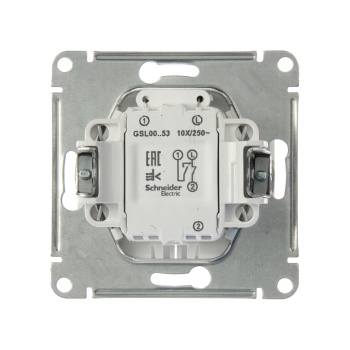 Механизм выключателя "Glossa" 2-кл. белый с подсветкой GSL000153 *1/20