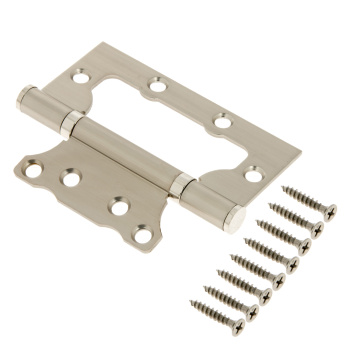 Петля без врезки 100*75*2,5мм НИКЕЛЬ матовый NIS Code Deco *1/25/100