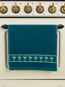 Полотенце махровое 30*60см Wine glasses изумруд 400гр/м2 Casa Conforte *10