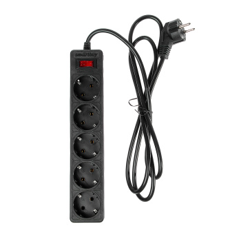 Сетевой фильтр Smartbuy, 5 розеток, 1.8 м, 2200 Вт, 10 А, черный