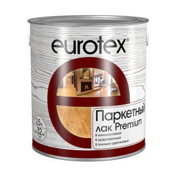 Лак алкидно-уретановый Eurotex Premium, 2.5 л, паркетный, глянцевый