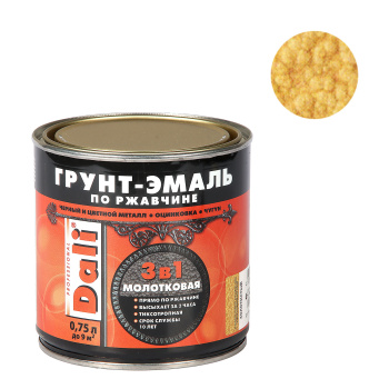 Грунт-эмаль по ржавчине золотистая с молотковым эффектом 0,75 л DALI *1/6/576
