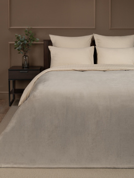 Плед 150*200см фланель однотонный серо-бежевый TF FNP BE-GY1 1520 Absolute *1