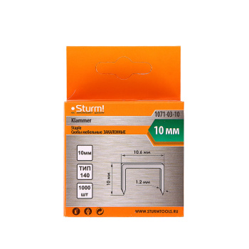 Скоба д/степлера STURM (арт.1071-03-10) тип 140 * 1/20/100