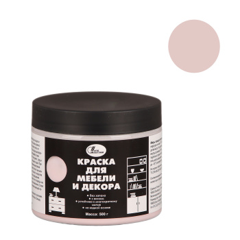 Краска акриловая для мебели и декора Нежно-розовый 0,45 кг Новбытхим *1/6