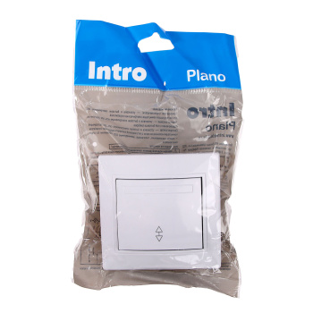 Выключатель "Intro Plano" СП 1кл. белый на 2 направления 10А-250В IP20 1-103-01 *10/200