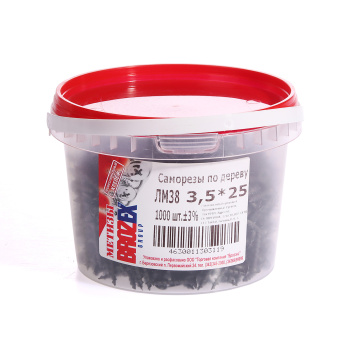 Саморезы по дереву BROZEX ВЕДРО 3,5*25 крупная резьба (1000шт) *6
