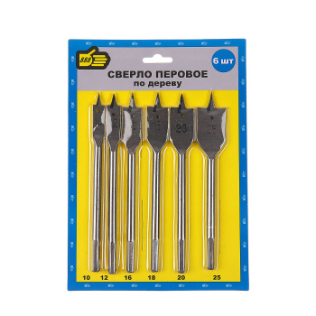 Набор сверел по дереву "Перовых" 10-25мм 6 шт. (арт.6867120) *1/25/100