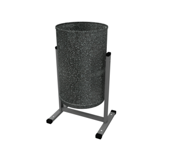 Урна для мусора металл. уличная опрокидыв. 21л круглая,черный шагрень"Уралочка Бюджет" *1