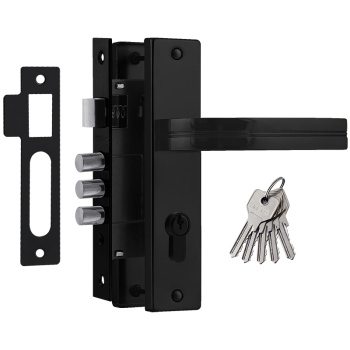 Замок врезной 61,5мм черный 706К Нора-М *1/12