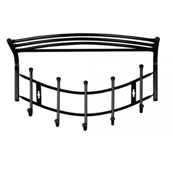 Вешалка настенная с полкой 525х300х235мм 5крючков Черный "HAUSHALT" НВН1/В *5