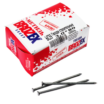 Гвозди строительные 3х80 мм BROZEX, 1 кг