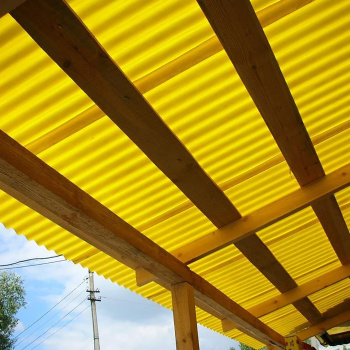 Поликарбонат 0.8 мм профилированный С-8-У стандарт, 1.05х2 м, желтый