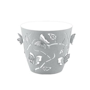 Кашпо пластм. "Butterflies" 0,7л d верха 115мм h105мм серый шторм PT401110025 ("Plast Team") *1/20