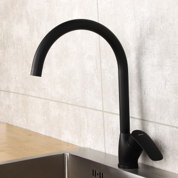 Смеситель для кухни Milardo Rora черный матовый, высокий излив RORBL0JM05 *1/10