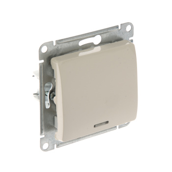 Механизм выключателя "Glossa" 1-кл. беж. с подсветкой GSL000213 *1/20