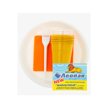 Одноразовая посуда Набор "Шашлычный" 5перс/25пр.: тар.d205мм+стопки0,1л+стак.0,2л+вилки+салф. *1/30 Одноразовая посуда Набор "Шашлычный" 5перс/25пр.: тар.d205мм+стопки0,1л+стак.0,2л+вилки+салф. *1/30