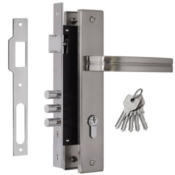 Замок врезной 85мм никель матовый N106 Нора-М *1/10