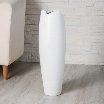 Ваза керамика напольная "Веер" 14х58 см, белый 5096198