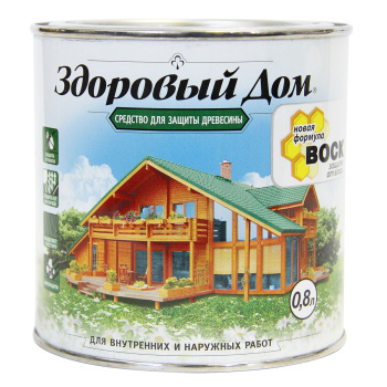 Средство для защиты древесины Здоровый дом, 0.8 л, тик