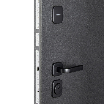 Дверь входная 2050х860х90 мм Дверной континент Брест, правая, серебристый антик/белый