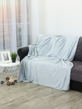 Плед 150*200см фланель однотонный серый TF FNP GY2  Absolute *1