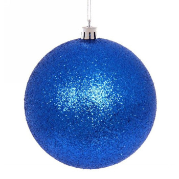 Новогодние шары 10 см, набор 2 шт, "Глиттер", синий