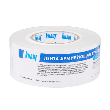 Лента армирующая бумажная 52 мм х 50 м KNAUF Лента армирующая бумажная 52 мм х 50 м KNAUF