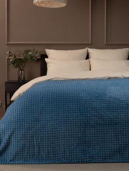 Плед 150*200см фланель жаккард кубики синий FF FNJq LTBL1 033/1520 NC Absolute *1